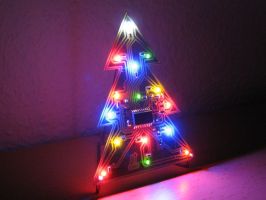 LED-Weihnachtsbaum in Betrieb